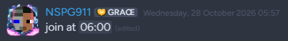join at 6am, it's 05:57am at time of send