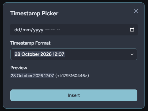 vencord send timestamps interface